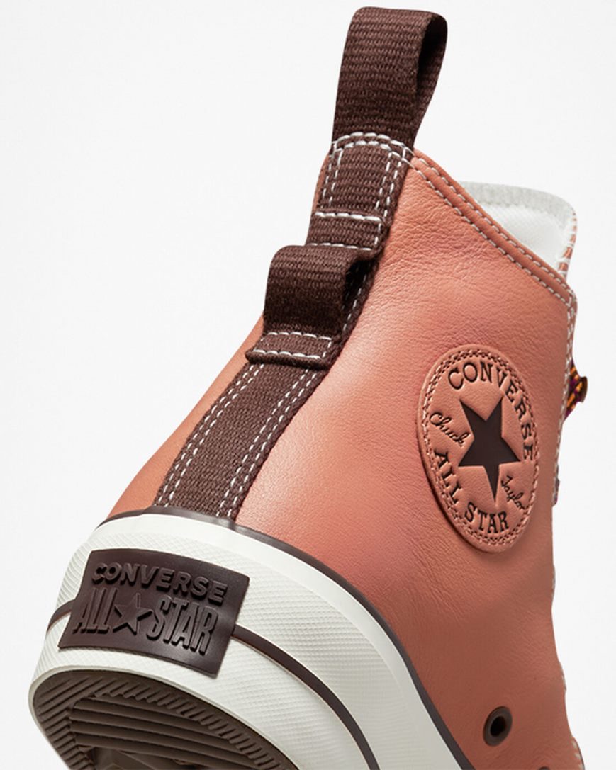 Women's Converse Chuck Taylor All Star Lift Tonal Leather High Top Platform Shoes Apricot | AU 1E89CL